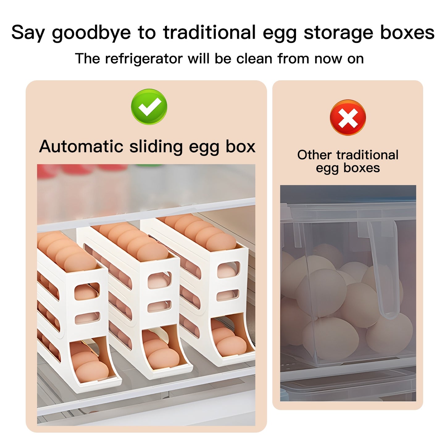 4-Tier Rolling Egg Holder – Space-Saving Organizer
