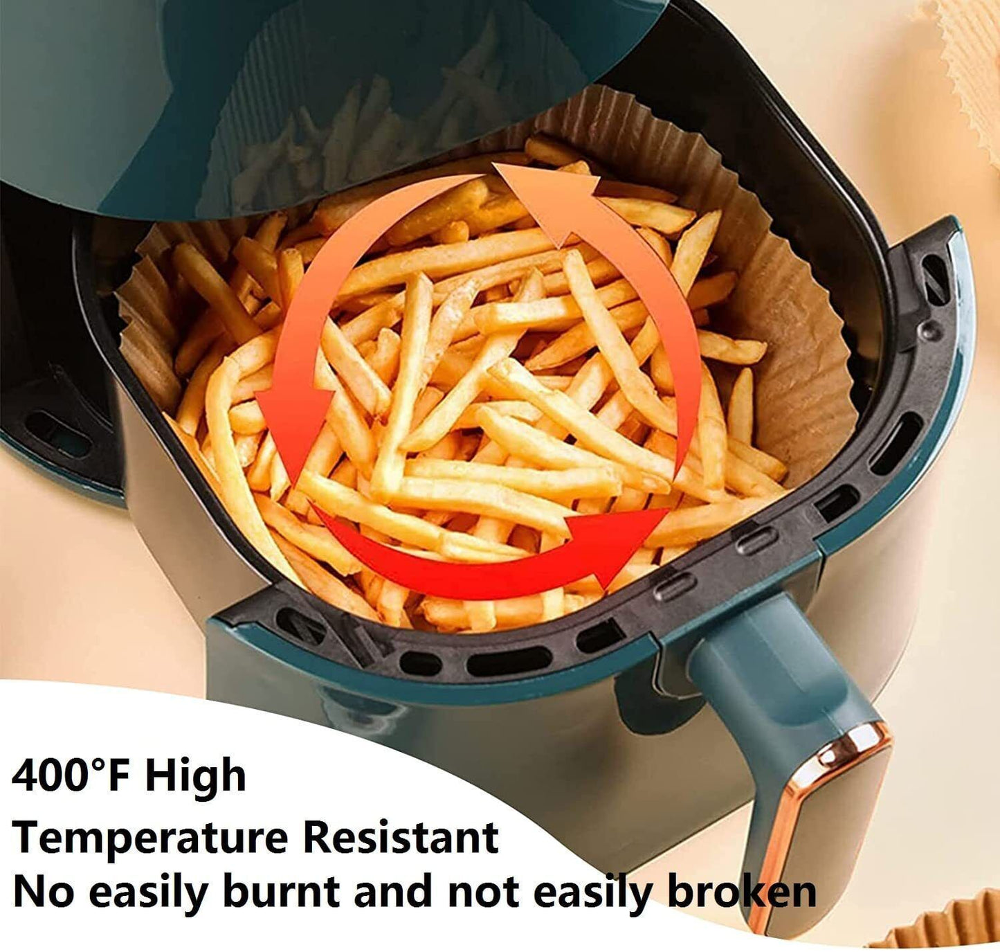200PCS Air Fryer Disposable Paper Liners – 6.3-Inch Round, Non-Stick Parchment Paper for Fryers, Steamers & Ovens