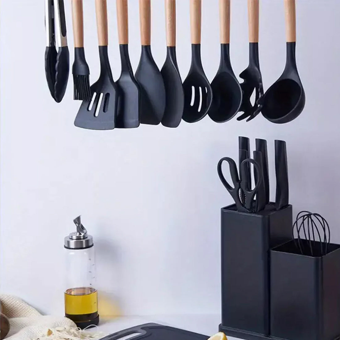 19-Piece Silicone Cooking Utensil Set – Heat-Resistant, BPA-Free Non-Stick Kitchen Tools