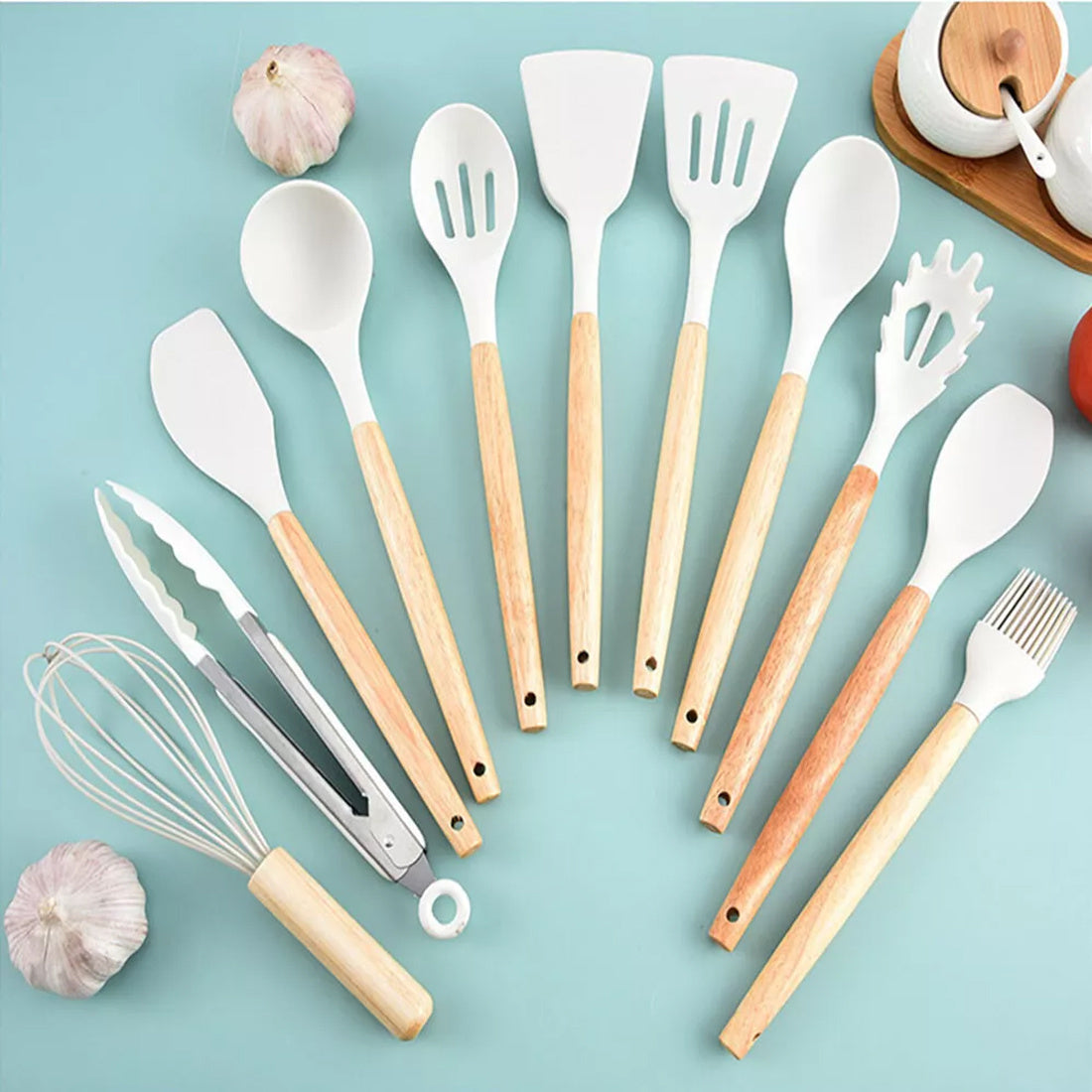 19-Piece Silicone Cooking Utensil Set – Heat-Resistant, BPA-Free Non-Stick Kitchen Tools