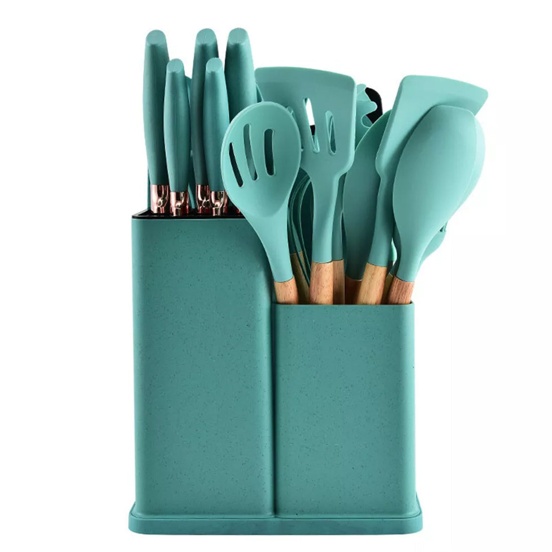 19-Piece Silicone Cooking Utensil Set – Heat-Resistant, BPA-Free Non-Stick Kitchen Tools