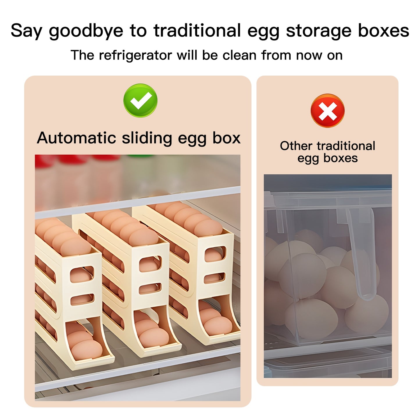 4-Tier Rolling Egg Holder – Space-Saving Organizer