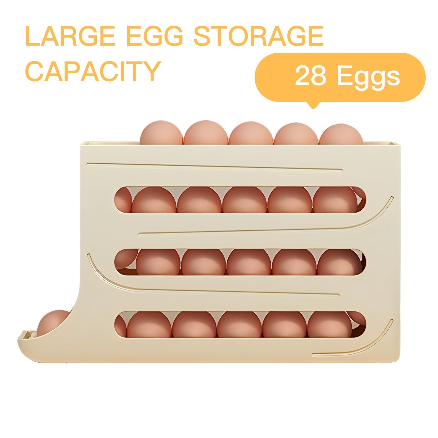 4-Tier Rolling Egg Holder – Space-Saving Organizer
