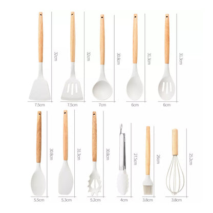 19-Piece Silicone Cooking Utensil Set – Heat-Resistant, BPA-Free Non-Stick Kitchen Tools
