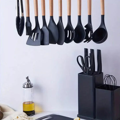 19-Piece Silicone Cooking Utensil Set – Heat-Resistant, BPA-Free Non-Stick Kitchen Tools