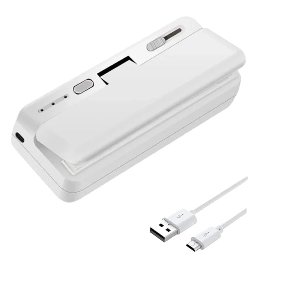 Mini Sealer 2-in-1 – USB Rechargeable Handheld Heat Sealer & Cutter for Plastic Food Bags