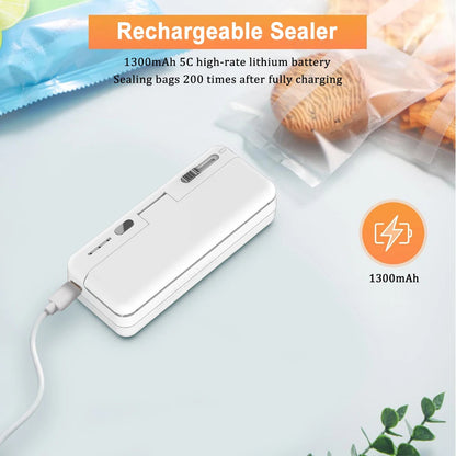 Mini Sealer 2-in-1 – USB Rechargeable Handheld Heat Sealer & Cutter for Plastic Food Bags